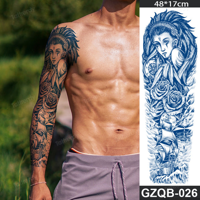 Ethnic Long Sleeve Semi-Permanent Temporary Tattoo - Image 12