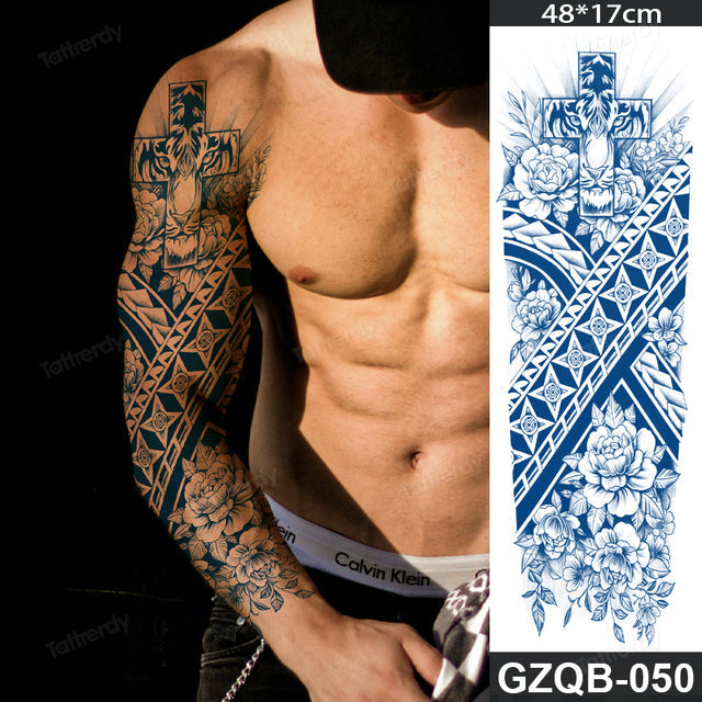 Ethnic Long Sleeve Semi-Permanent Temporary Tattoo - Image 27
