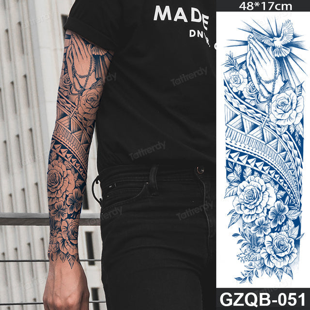 Ethnic Long Sleeve Semi-Permanent Temporary Tattoo - Image 23